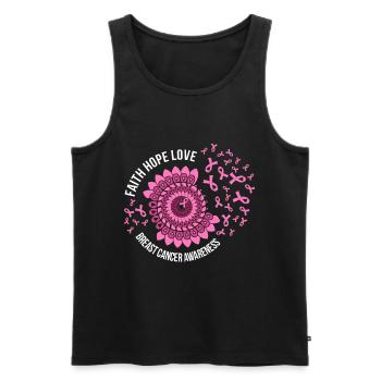 Faith Hope Love Breast Cancer Awareness - Débardeur bio Premium Homme - noir - Devant - Michal (187cm)