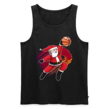 Basket-ball santa Basketballs Christmas Xmas - Débardeur bio Premium Homme - noir - Devant - Michal (187cm)
