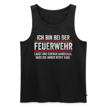 Feux bleus des pompiers - Débardeur bio Premium Homme - noir - Devant - AI Model Male 178 light (178cm)