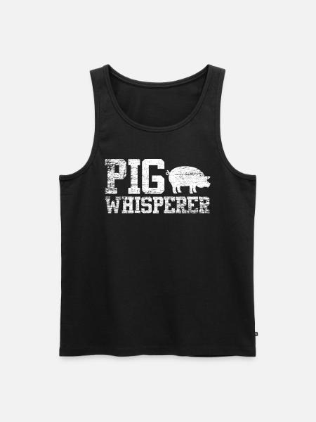 Schwein Flüsterer - Männer Premium Bio Tank Top - Schwarz