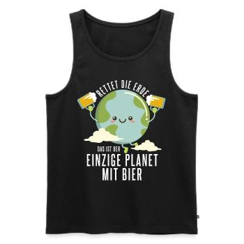 Bier Rettet die Erde - Männer Premium Bio Tank Top - Schwarz - Vorne - AI Model Male 178 light (178cm)
