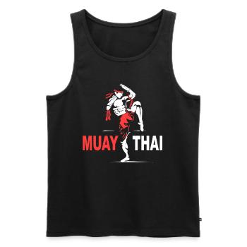 Muay Thai - Débardeur bio Premium Homme - noir - Devant - AI Model Male 178 light (178cm)