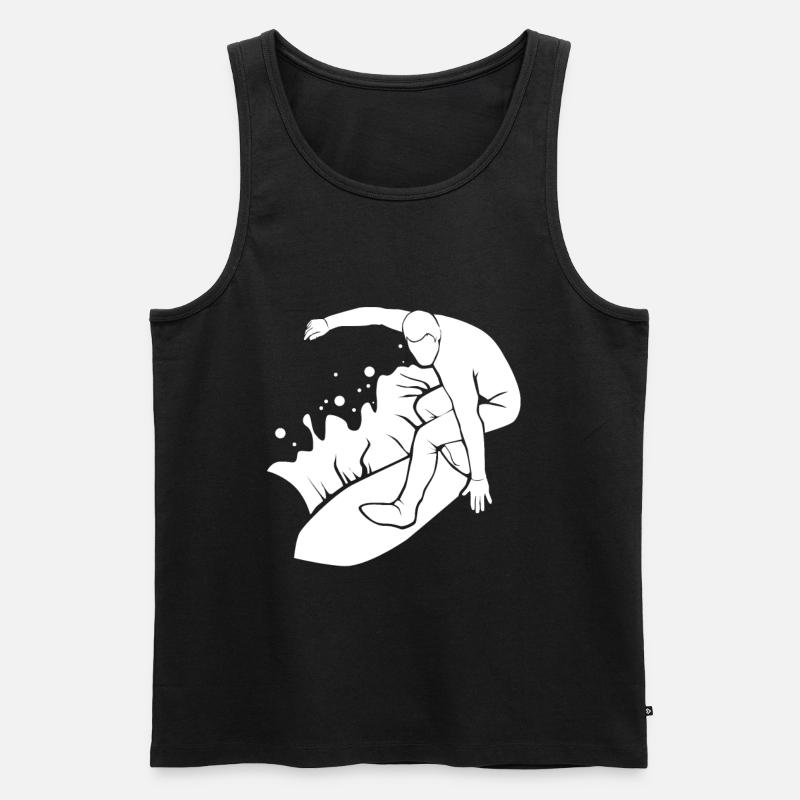 Surfer Surfen - Männer Premium Bio Tank Top - Schwarz