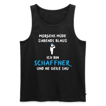 Schaffner Zugbegleiter Kontrolleur Eisenbahner - Männer Premium Bio Tank Top - Schwarz - Vorne - AI Model Male 178 light (178cm)