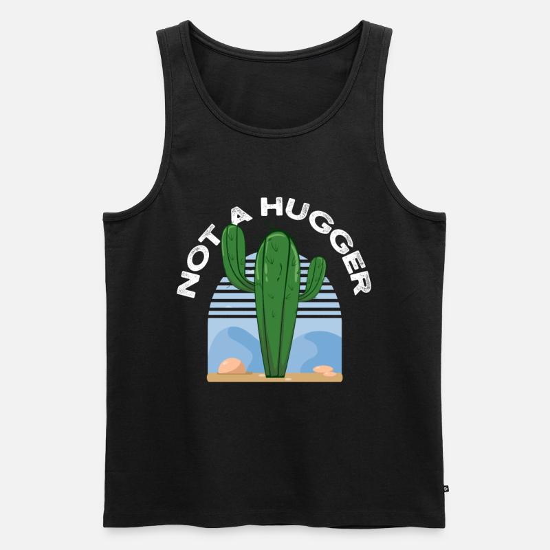 not a hugger - Männer Premium Bio Tank Top - Schwarz
