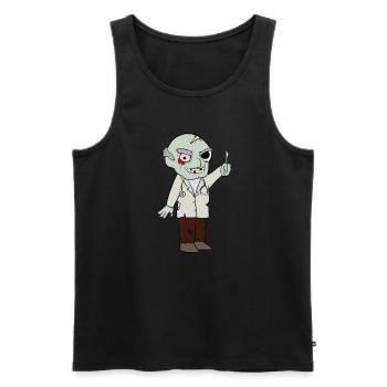 Zombie Doktor Arzt - Männer Premium Bio Tank Top - Schwarz - Vorne - Michal (187cm)