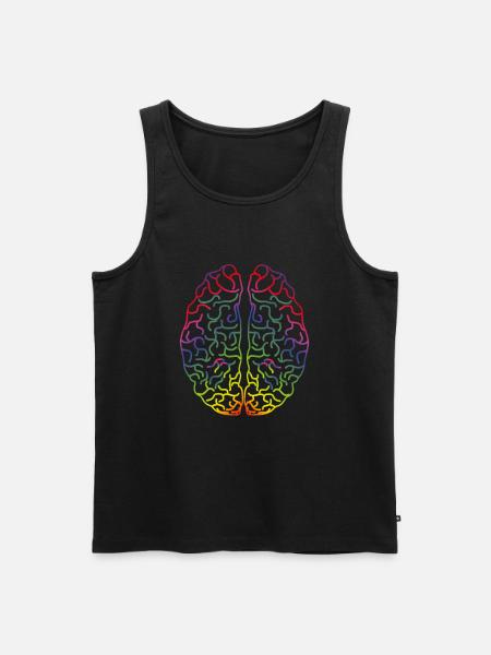 Buntes Gehirn Hirn - Männer Premium Bio Tank Top - Schwarz