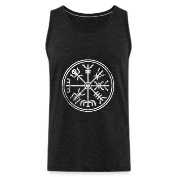 Signes de symboles compas Viking - Débardeur bio Premium Homme - charbon - Devant - Alexander (188cm)