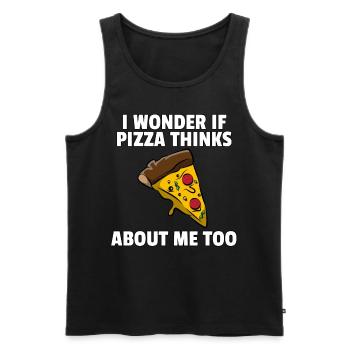 Pizza Pizzer Pizzeria Italien Salami Käse Geschenk - Männer Premium Bio Tank Top - Schwarz - Vorne - AI Model Male 178 light (178cm)