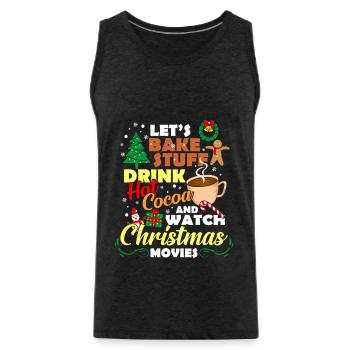 Chocolat chaud au cacao de Noël Chocolat chaud - Débardeur bio Premium Homme - charbon - Devant - Alexander (188cm)