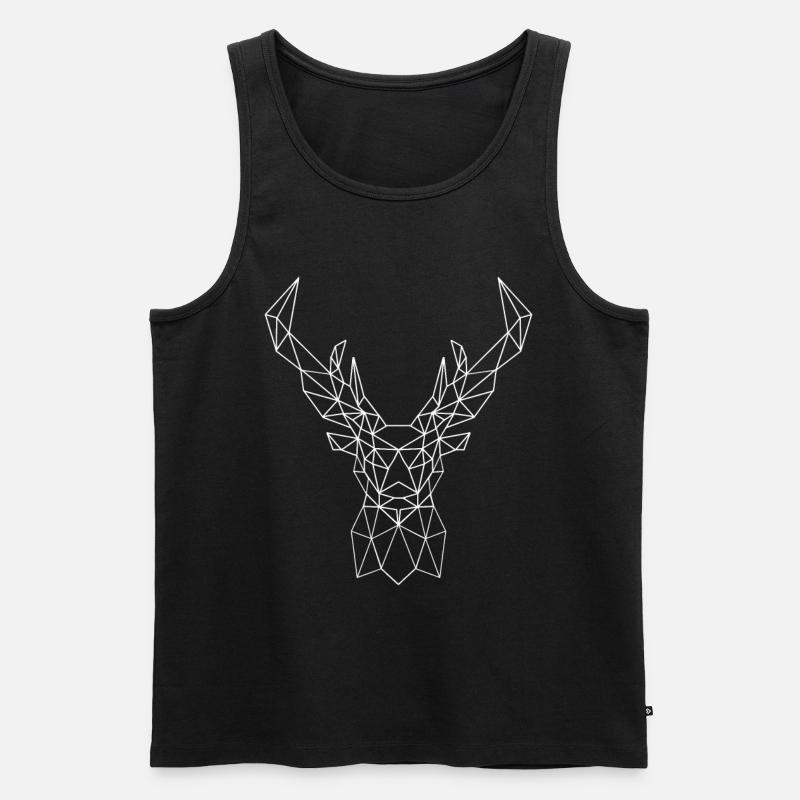 Poly Deer - Männer Premium Bio Tank Top - Schwarz