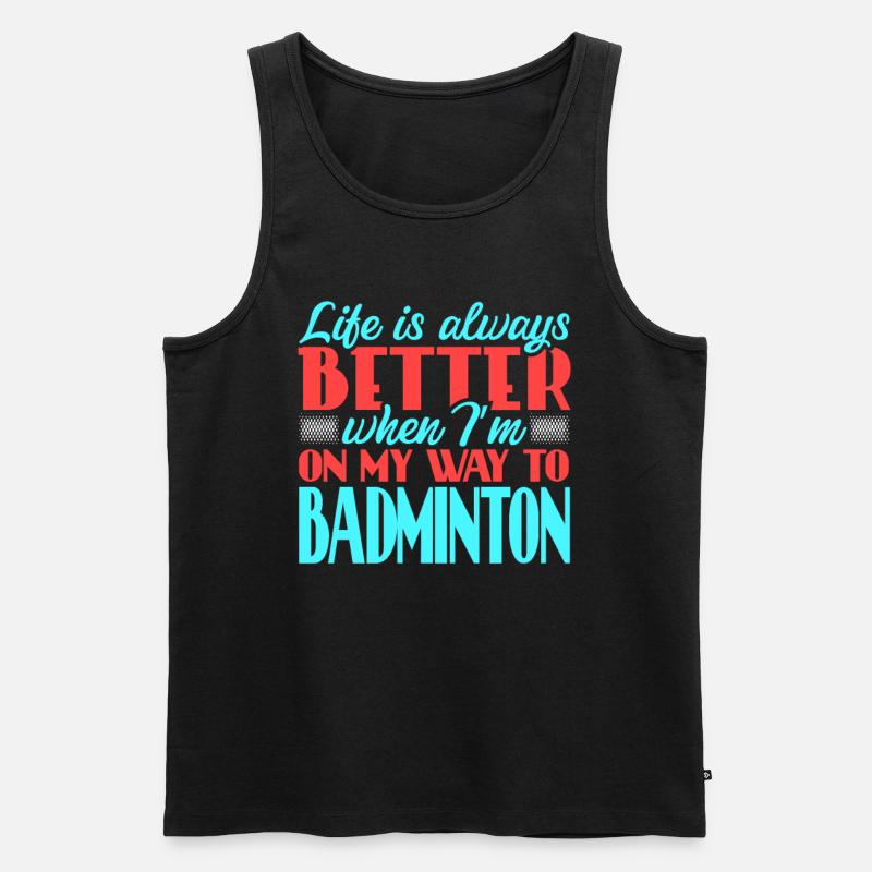Badminton - Männer Premium Bio Tank Top - Schwarz