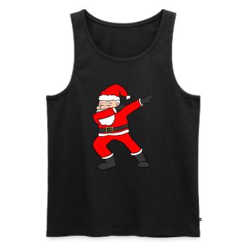 Tamponner santa - Débardeur bio Premium Homme - noir - Devant - AI Model Male 178 light (178cm)