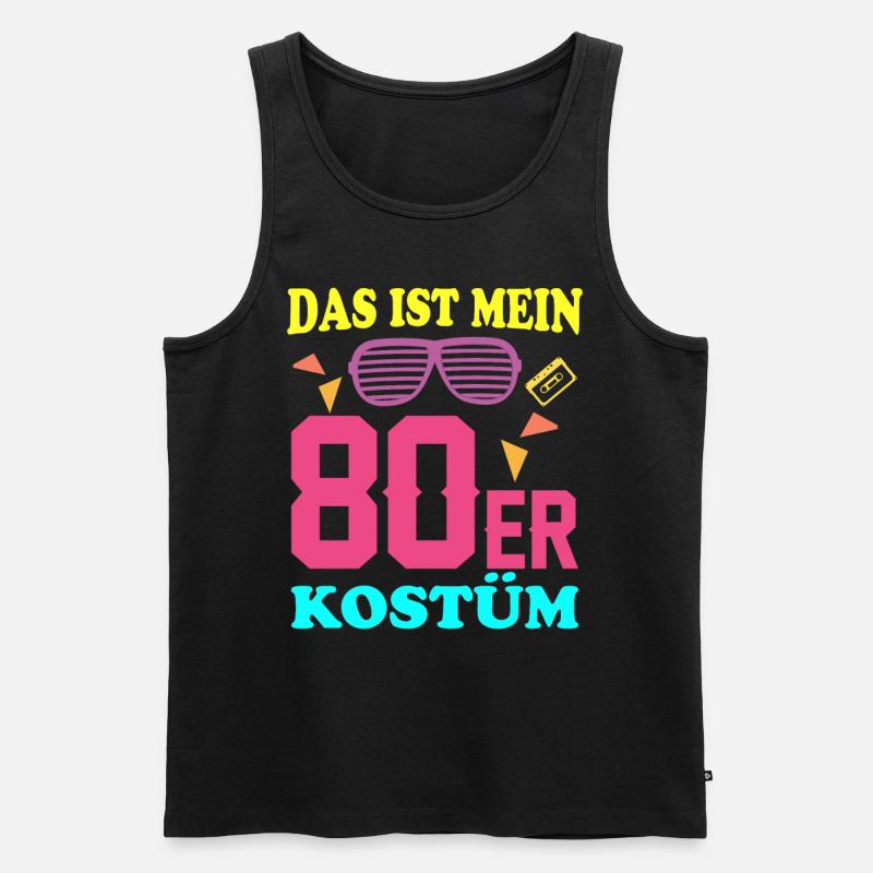80er Kostüm - Männer Premium Bio Tank Top - Schwarz
