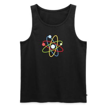 Atom - Männer Premium Bio Tank Top - Schwarz - Vorne - AI Model Male 178 light (178cm)