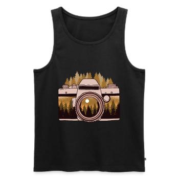 Kamera Fotograf Fotografie Photo - Männer Premium Bio Tank Top - Schwarz - Vorne - AI Model Male 178 light (178cm)