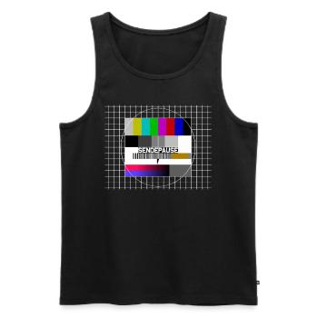 Test image broadcast break - Men's Premium Organic Tank Top - black - Front - AI Model Male 178 light (178cm)