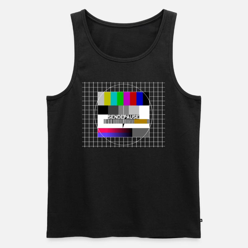 Testbild Sendepause - Männer Premium Bio Tank Top - Schwarz