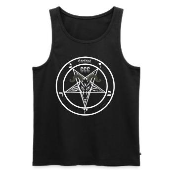 Satanisten Halloween 666 Antichirst Geschenkidee - Männer Premium Bio Tank Top - Schwarz - Vorne - Michal (187cm)