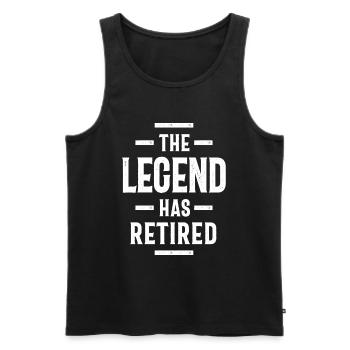 Die Legende ist im Ruhestand - Ruhestandsgeschenk - Männer Premium Bio Tank Top - Schwarz - Vorne - Michal (187cm)