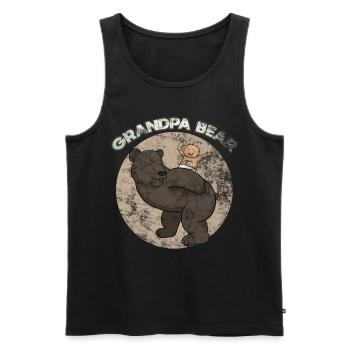 Grandpa Bear - Männer Premium Bio Tank Top - Schwarz - Vorne - Michal (187cm)