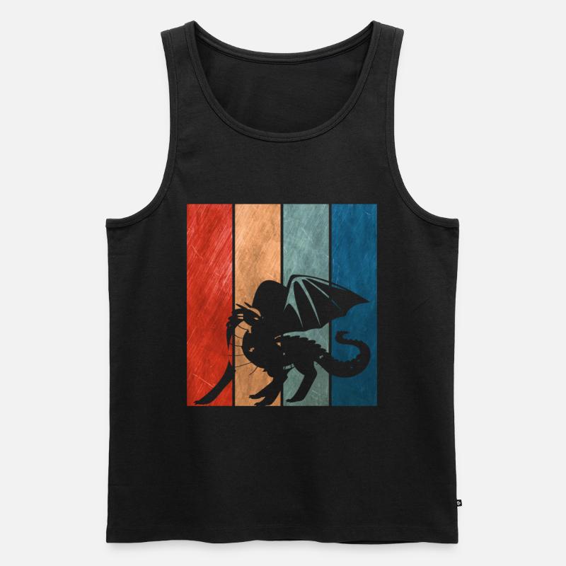 Kampfdrache -Drache - Männer Premium Bio Tank Top - Schwarz