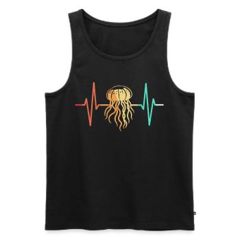 Qualle Quallen Süße Meduse Liebhaber Vintage Retro - Männer Premium Bio Tank Top - Schwarz - Vorne - Michal (187cm)