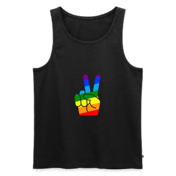 Gay Pride Gift - Men's Premium Organic Tank Top - black - Front - Michal (187cm)