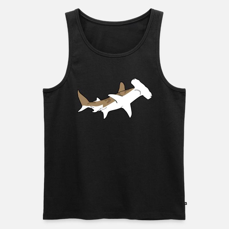 Hammerhai - Männer Premium Bio Tank Top - Schwarz
