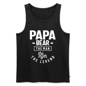 Papa Bear Shirt Geschenk für Väter & Väter - Männer Premium Bio Tank Top - Schwarz - Vorne - AI Model Male 178 light (178cm)