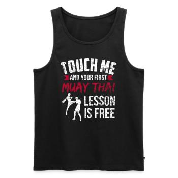 Muay Thai - Männer Premium Bio Tank Top - Schwarz - Vorne - Michal (187cm)