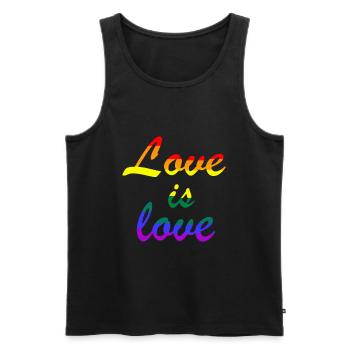 Gay Pride Gift - Men's Premium Organic Tank Top - black - Front - Michal (187cm)