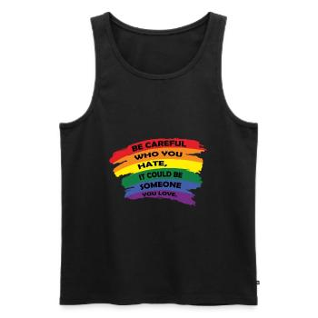 Gay Pride Gift - Men's Premium Organic Tank Top - black - Front - Michal (187cm)
