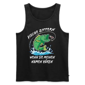 Lustiges Fischer Geschenk für Angler - Männer Premium Bio Tank Top - Schwarz - Vorne - AI Model Male 178 light (178cm)