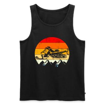 Vintage Retro Snowmobile - Männer Premium Bio Tank Top - Schwarz - Vorne - AI Model Male 178 light (178cm)