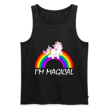 Gay Pride Gift - Men's Premium Organic Tank Top - black - Front - Michal (187cm)