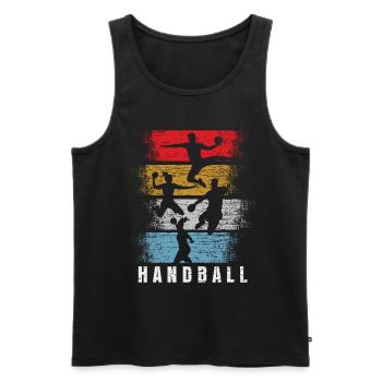 Joueur rétro de gardien de but de handball - Débardeur bio Premium Homme - noir - Devant - Michal (187cm)