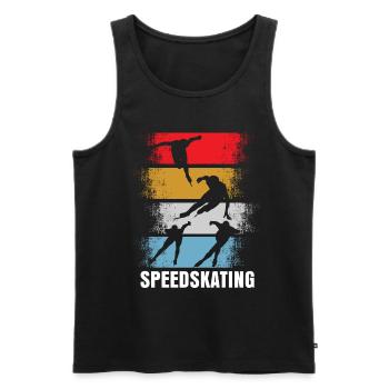 Speed Skating Retro - Men's Premium Organic Tank Top - black - Front - Michal (187cm)