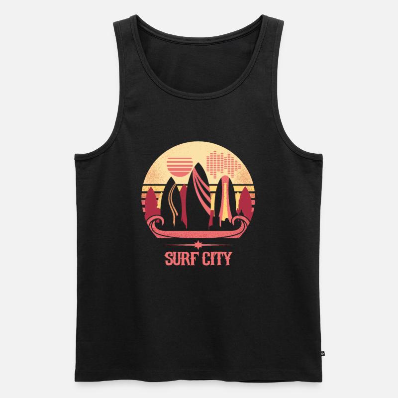 Surf City - Männer Premium Bio Tank Top - Schwarz