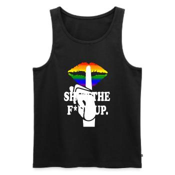Gay Pride Gift - Men's Premium Organic Tank Top - black - Front - Michal (187cm)