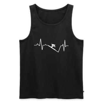 Herzschlag Puls Downhill Skiing Abfahrtslauf - Männer Premium Bio Tank Top - Schwarz - Vorne - Michal (187cm)