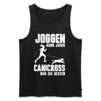 Joggen Canicross - Männer Premium Bio Tank Top - Schwarz - Vorne - AI Model Male 178 light (178cm)