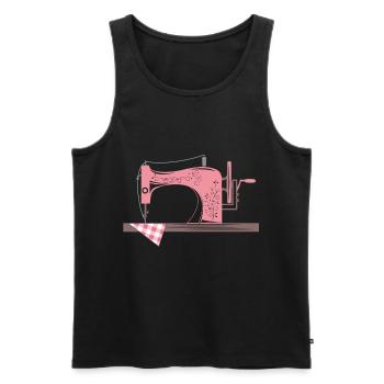Nähmaschine Sticken und Nähen - Männer Premium Bio Tank Top - Schwarz - Vorne - Michal (187cm)