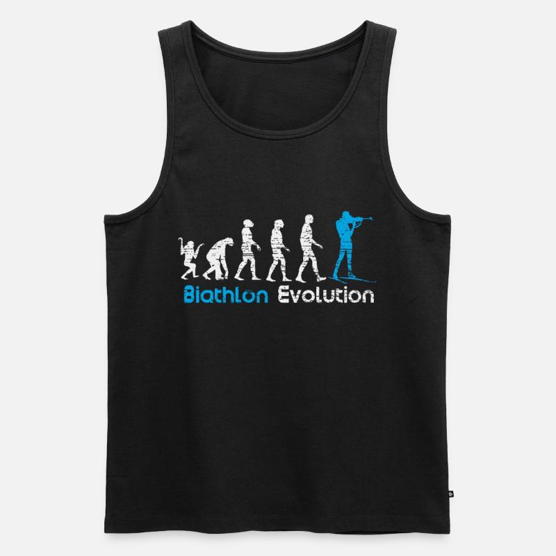 Biathlon Evolution Wintersport Geschenk - Männer Premium Bio Tank Top - Schwarz