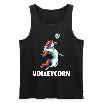 Joueur de volleyball licorne de volleyball - Débardeur bio Premium Homme - noir - Devant - Michal (187cm)