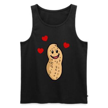 Romantische Erdnuss Liebe Herzen Freundschaft - Männer Premium Bio Tank Top - Schwarz - Vorne - Michal (187cm)