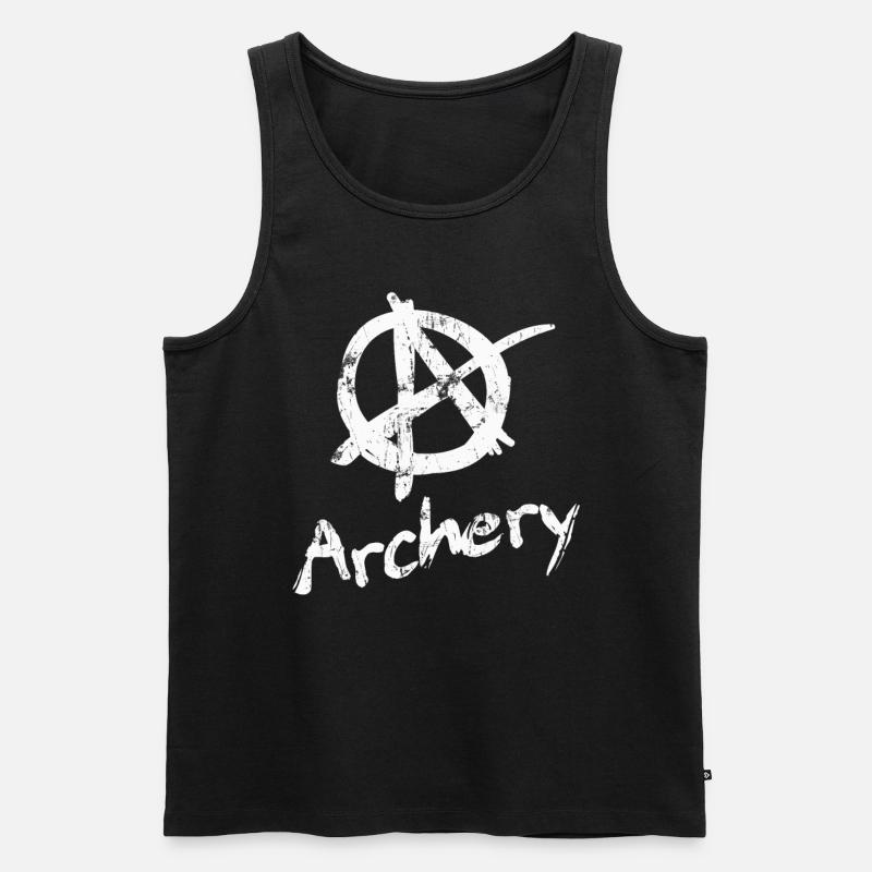 Archery Anarchy symbol - Men's Premium Organic Tank Top - black