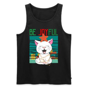 Christmas = be happy - Men's Premium Organic Tank Top - black - Front - Michal (187cm)