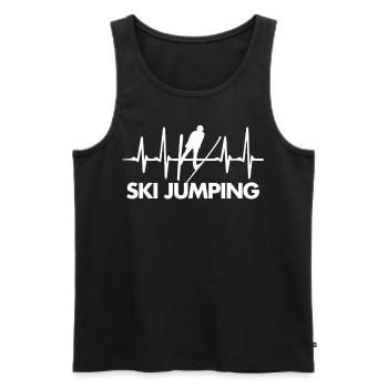 Saut à ski Battement de coeur - Débardeur bio Premium Homme - noir - Devant - AI Model Male 178 light (178cm)