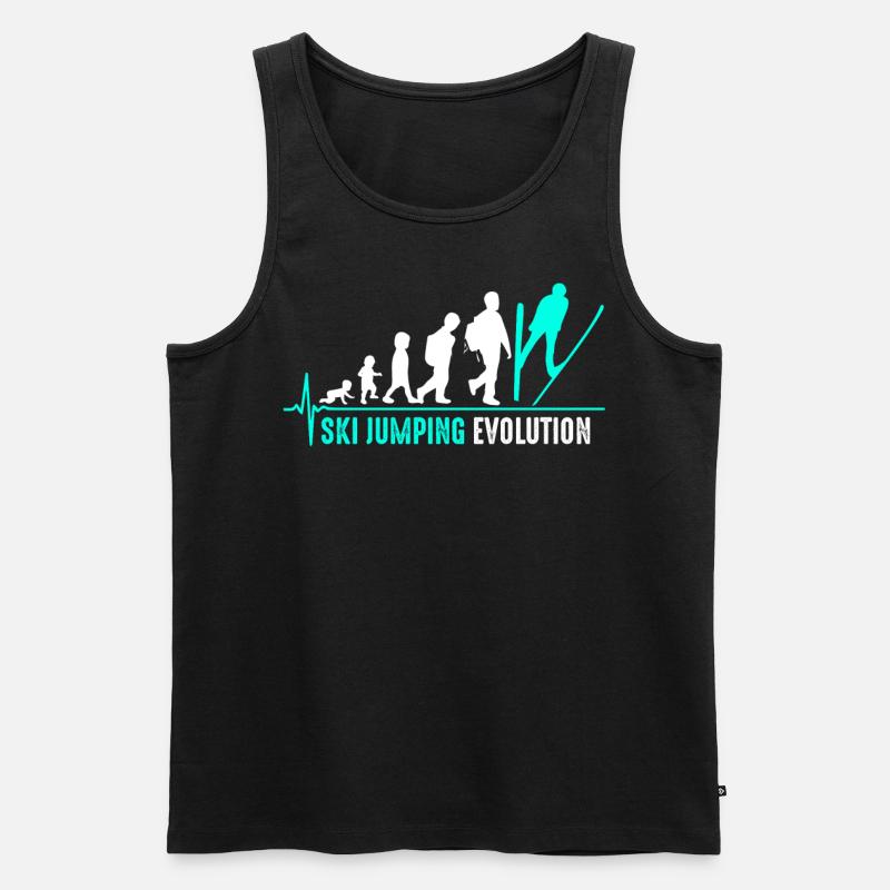Skispringen Evolution Geburt - Männer Premium Bio Tank Top - Schwarz